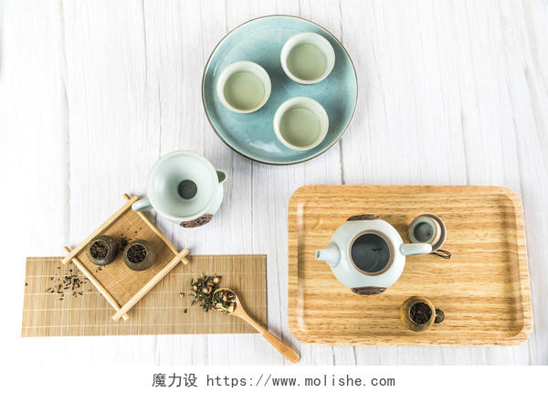 绿色春茶清新茶叶背景图片